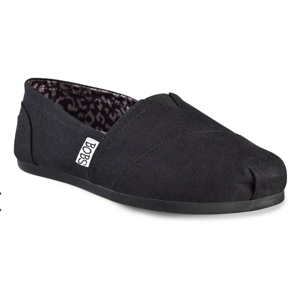 Worn before, Black BOBS size 10 slip-on's